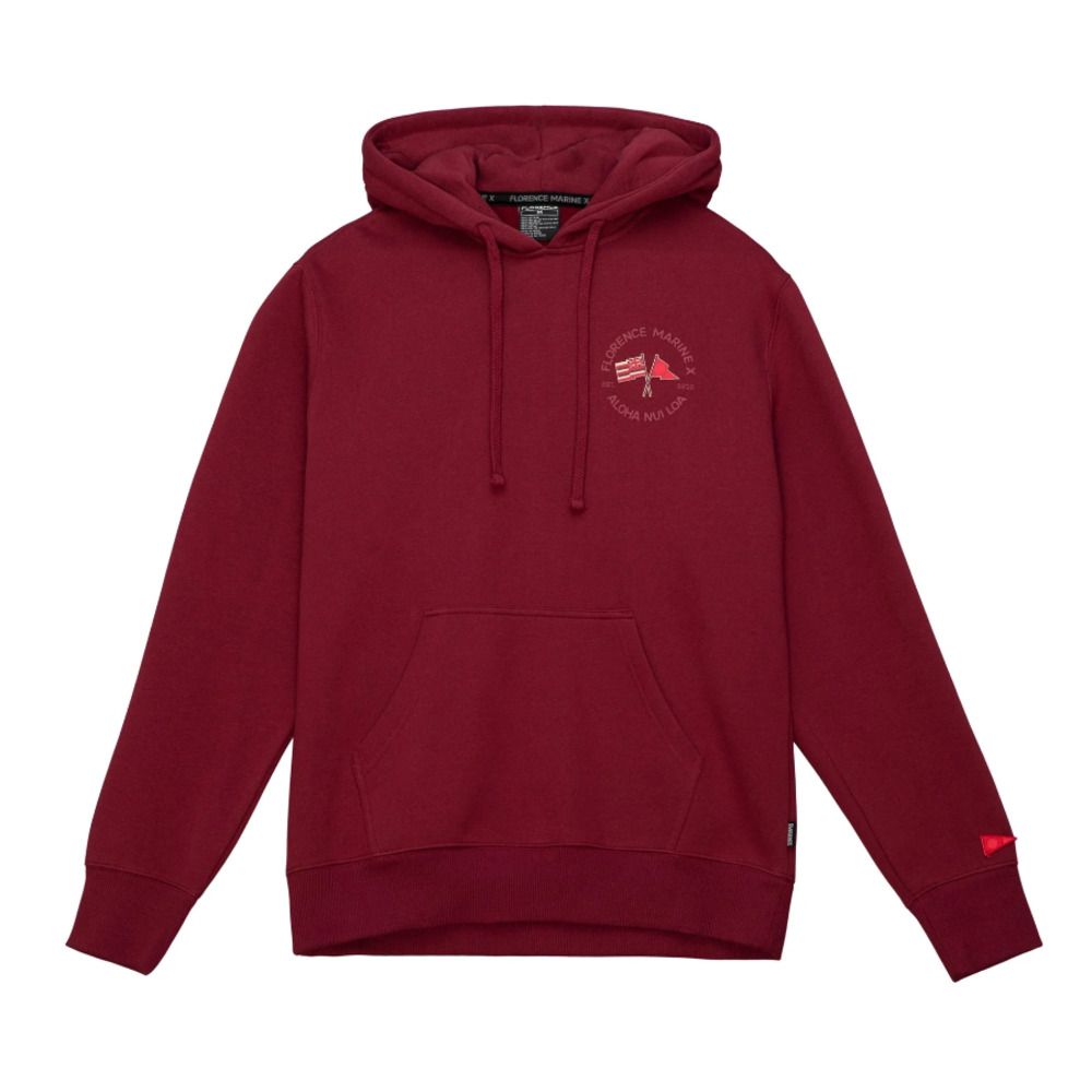 NEW! Florence Marine X Size Large Nui Loa Hoodie Maroon Red Hoodie $85 Organic
